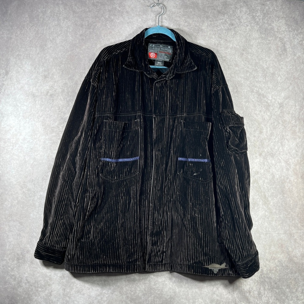 The Fox Shirt Jacket Mens‎ 2XL Brown Corduroy Full Zip Shacket Streetwear Y2K